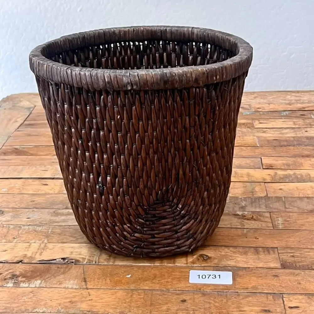Decorative Hand-woven Rattan Storage Basket 10.5